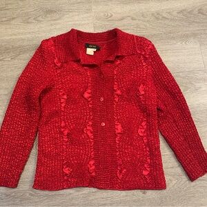 Bala Bala Red Textured Button Down Shacket Size M